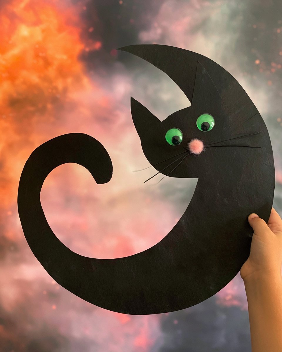 Paper Plate Black Cat - Crafts by Amanda - Paper Plate Crafts for Kids