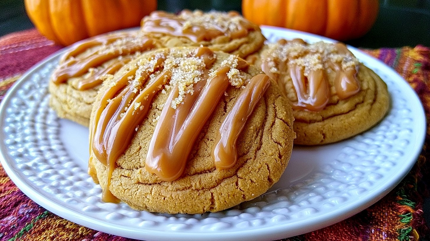 Pumpkin Cookies with Caramel Frosting