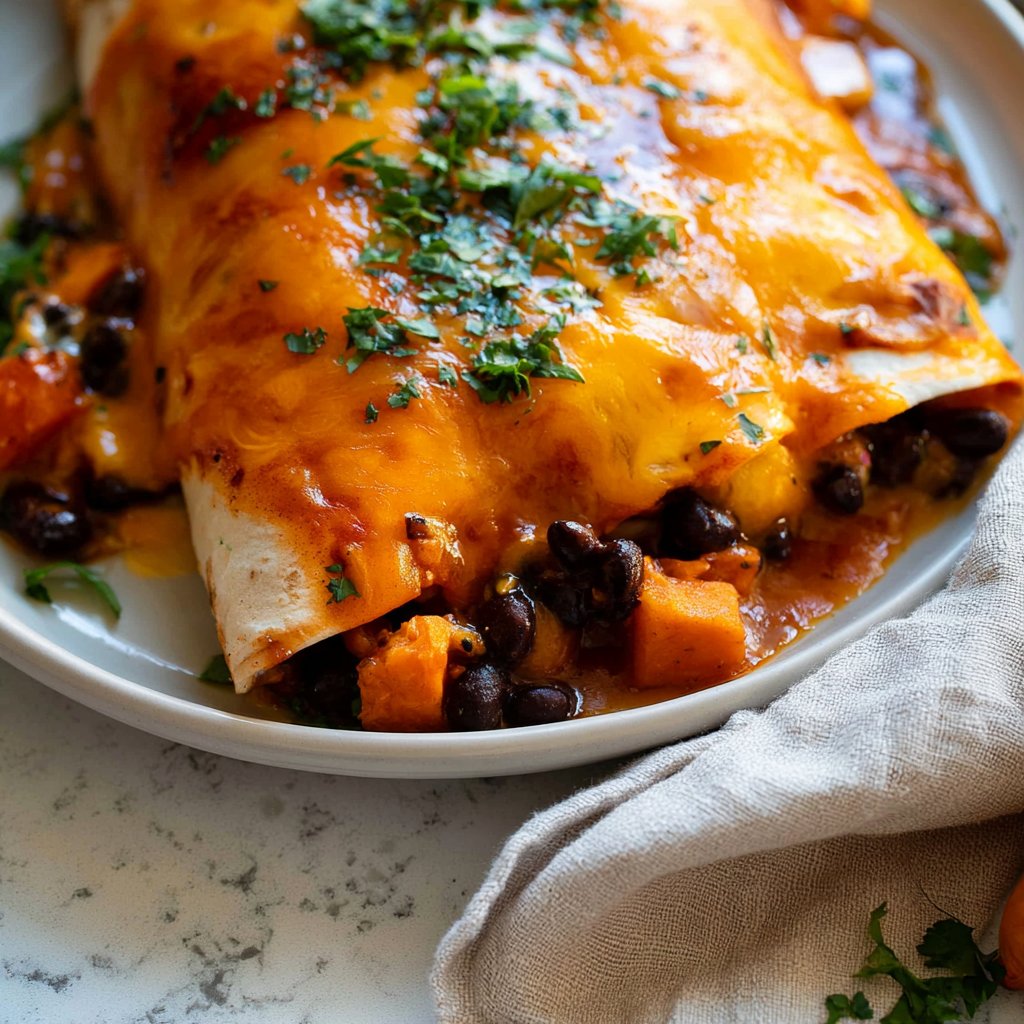 Sweet Potato & Black Bean Vegetarian Enchiladas