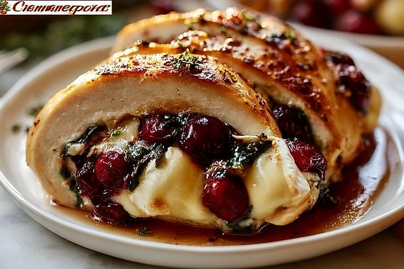 Chicken with Cranberry Brie Stuffing 2 Cranberry Brie Stuffed Chicken
