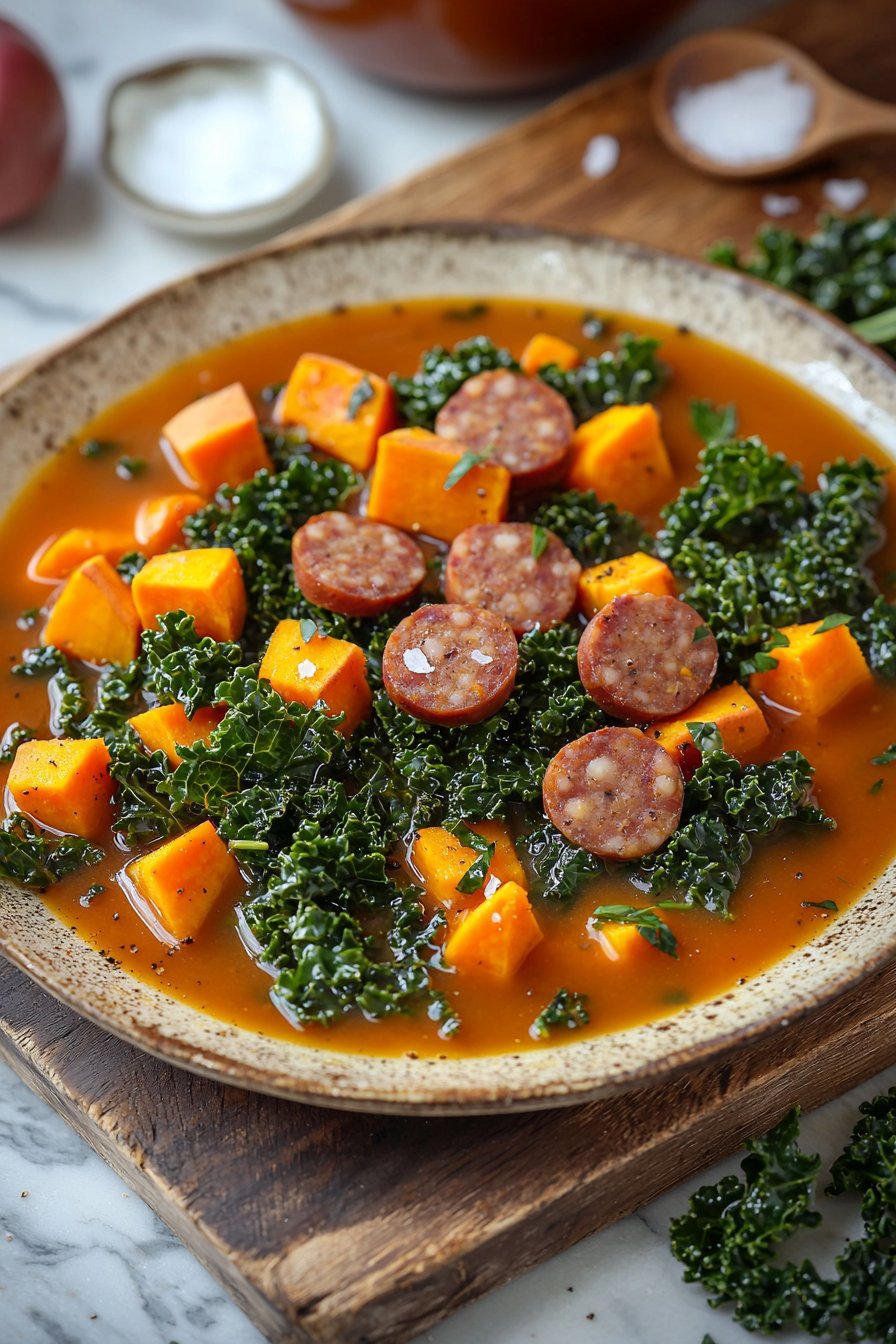 Sausage Sweet Potato Kale Soup
