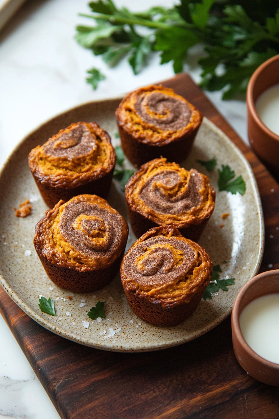Mini Pumpkin Bread with Cinnamon Swirl