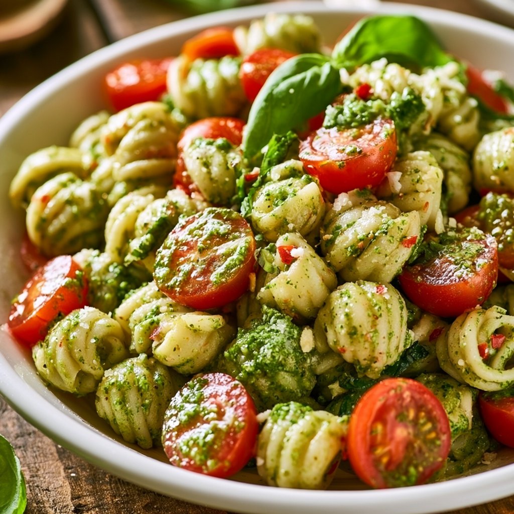 Nudelsalat mit Pesto