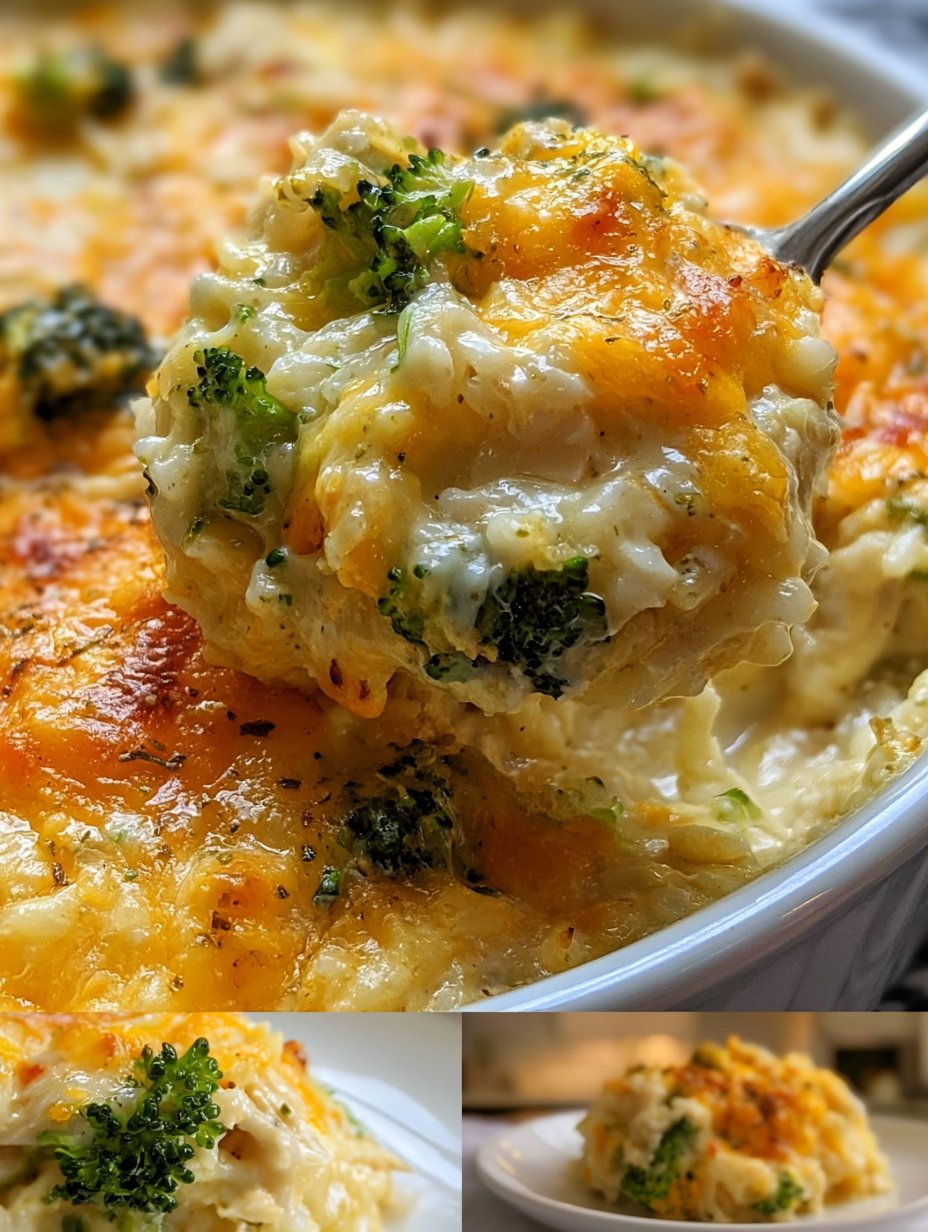 Cazuela de Pollo con Brócoli y Arroz Cheddar
