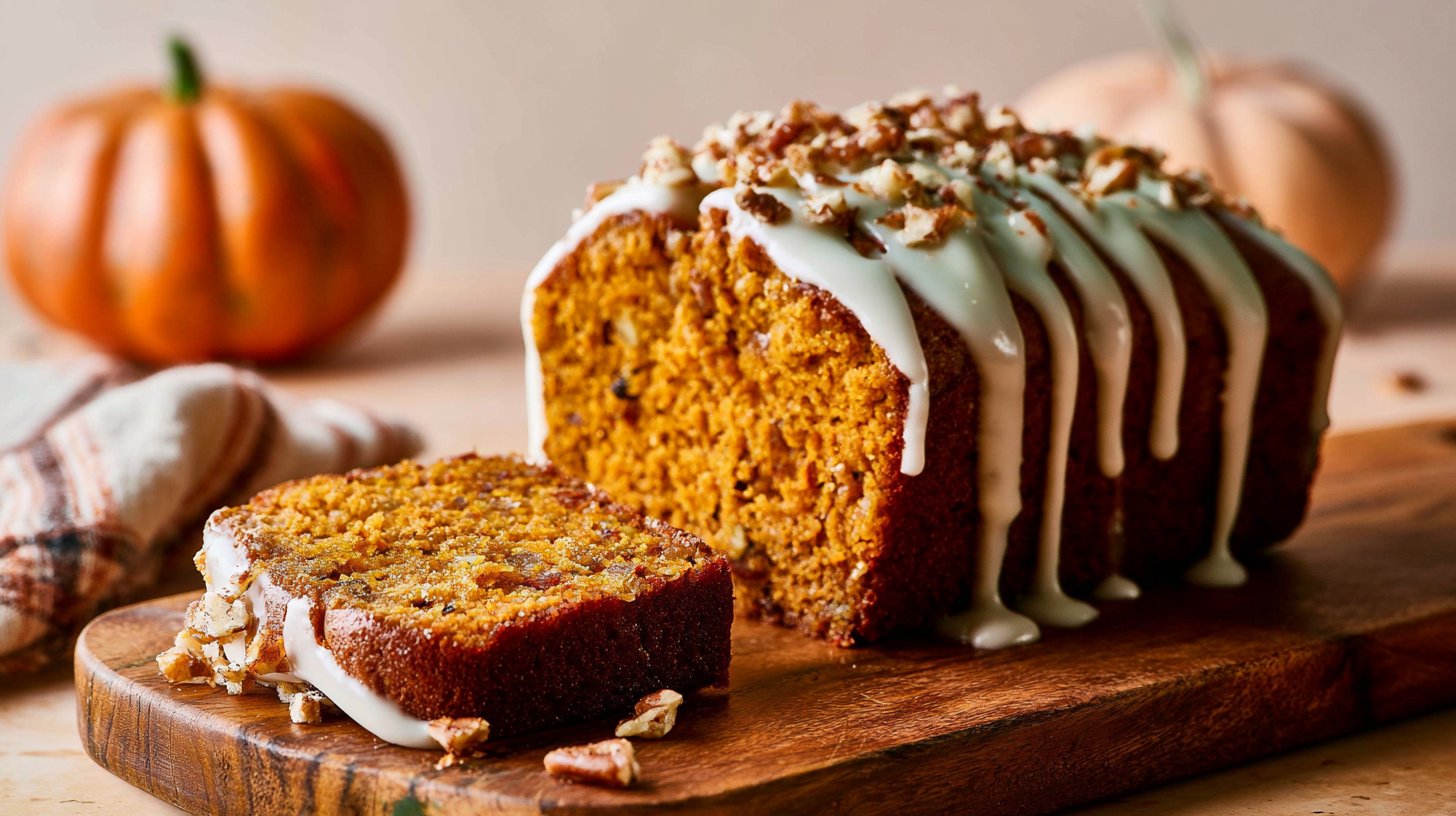 Pumpkin Bread With Cinnamon Icing