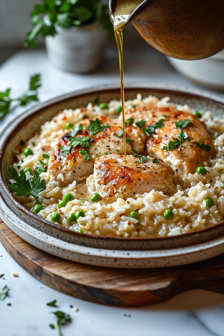 Skillet Garlic Chicken and Rice Casserole