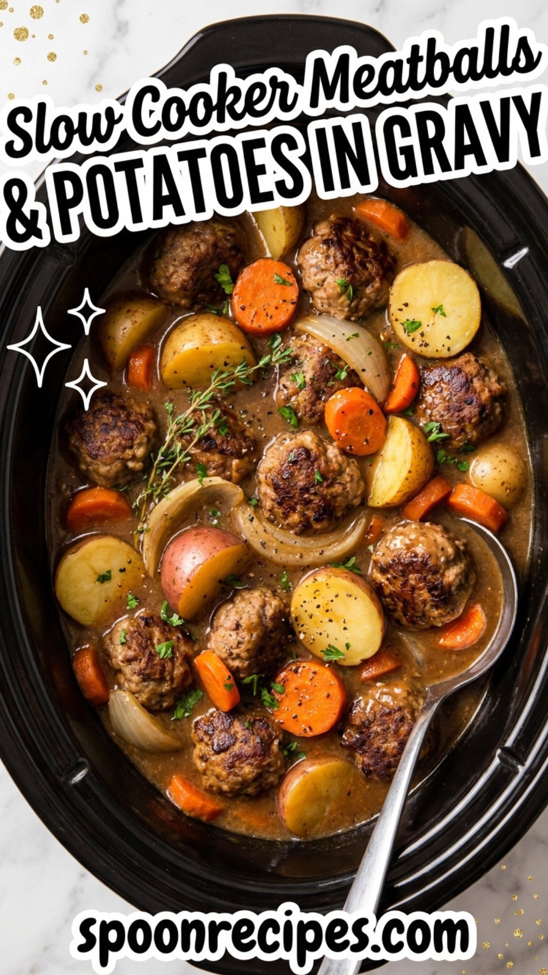 🤎🥕 Crockpot Meatballs, Potatoes, And Carrots Pure Comfort In One Crockpot!