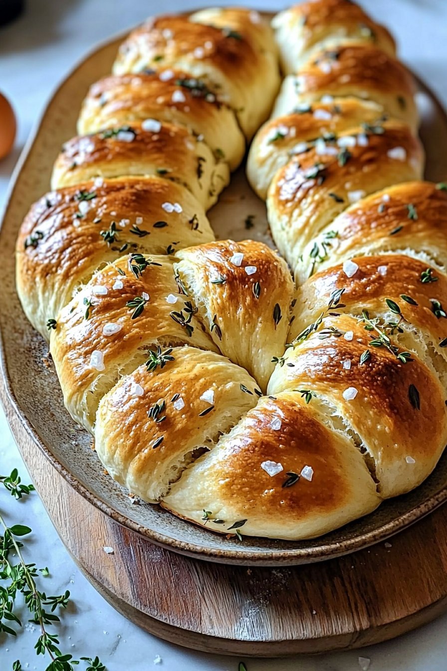 Knoblauch-Kräuter geflochtenes Brot