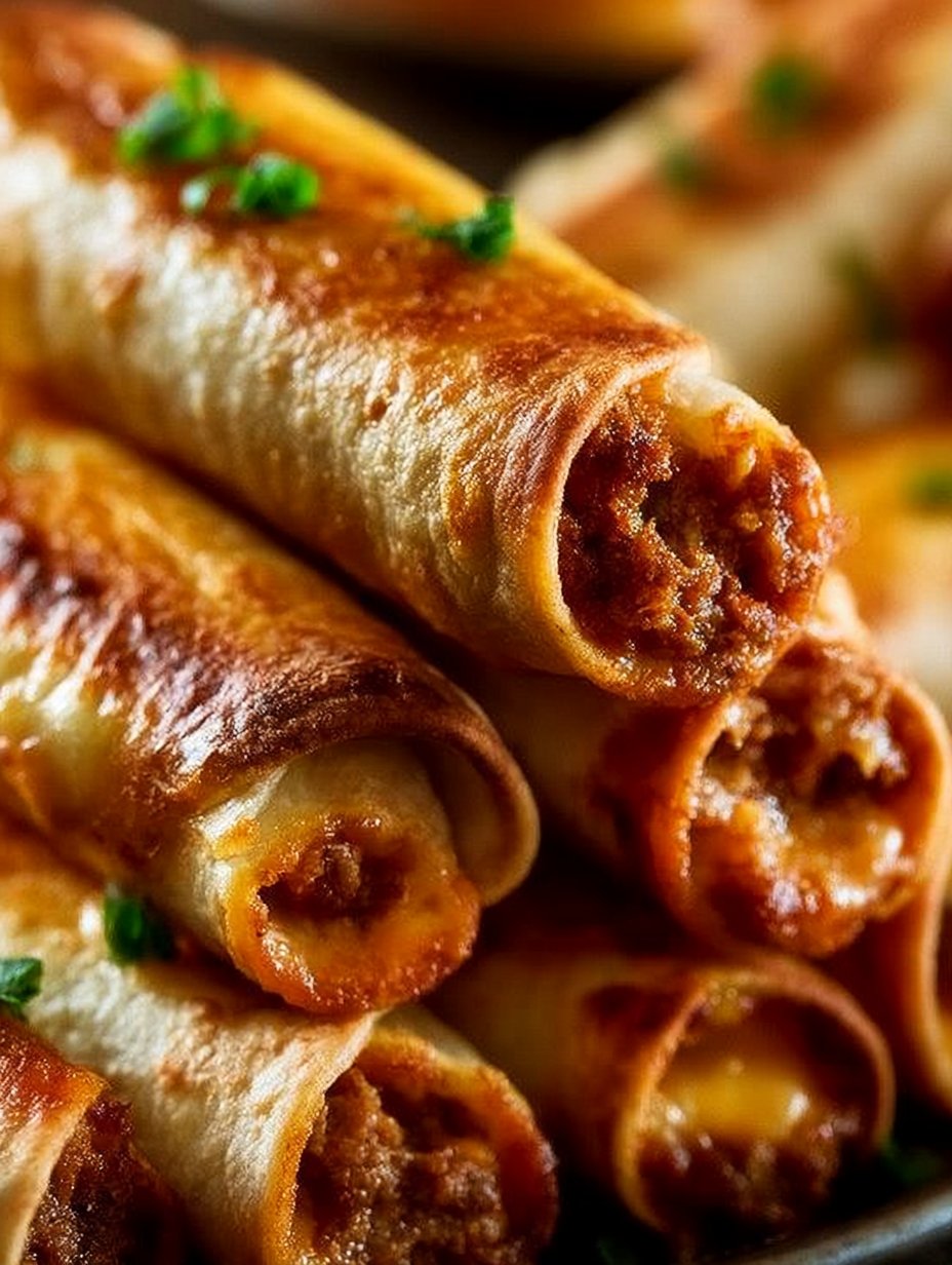 Taquitos Crujientes de Carne con Queso