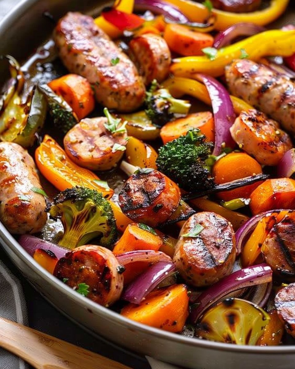 Easy Sheet Pan Sausage and Veggies