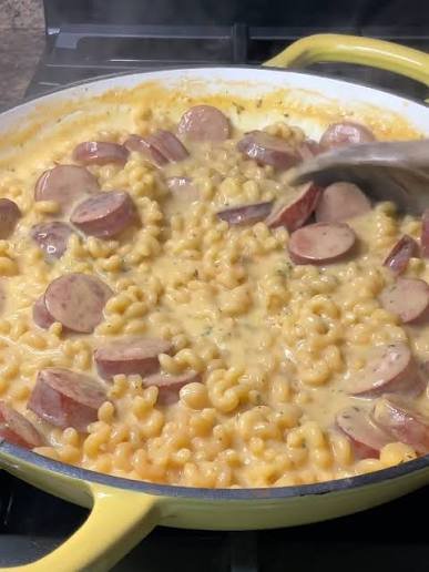 Smoked Sausage Cheddar Pasta with Broccoli