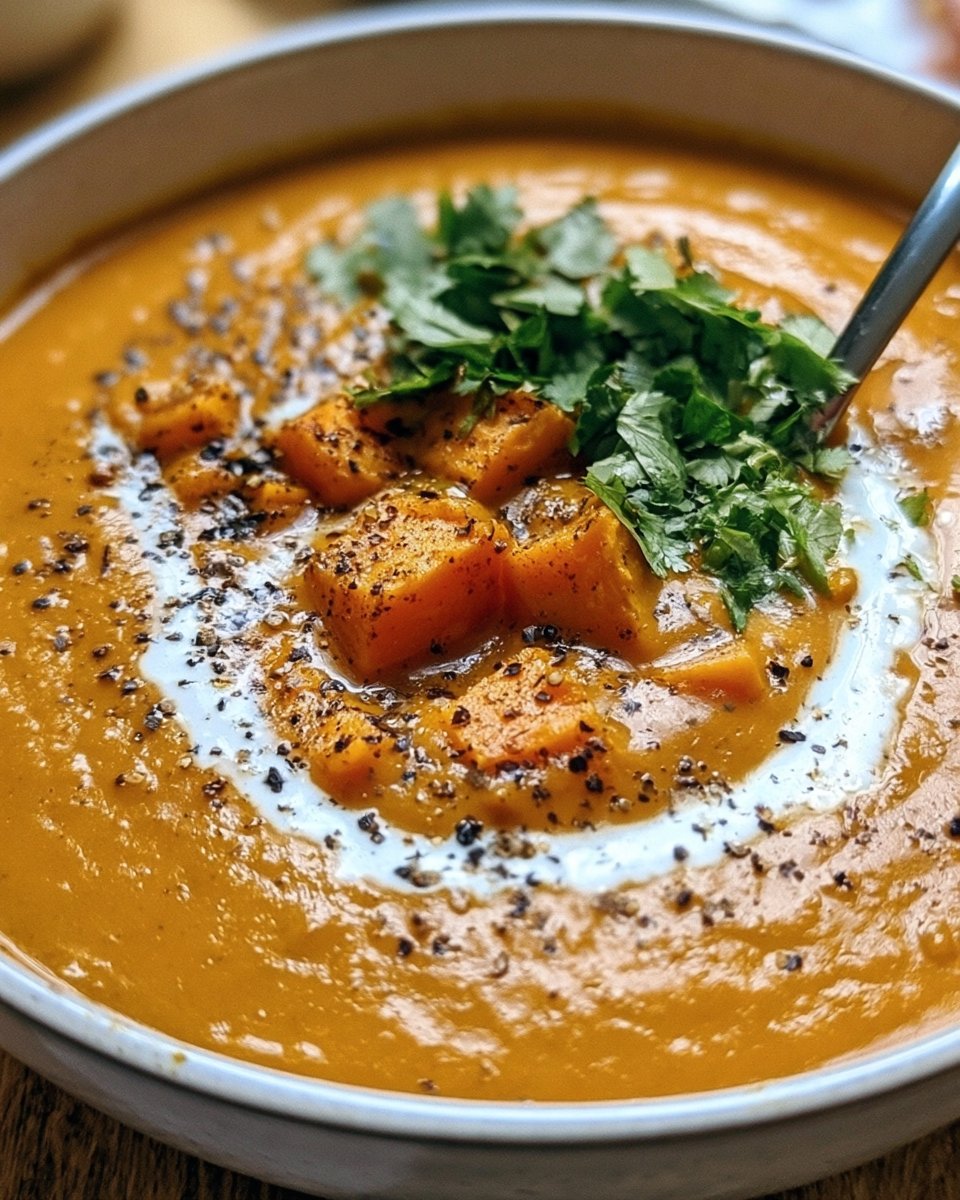 Roasted Sweet Potato and Black Bean Soup