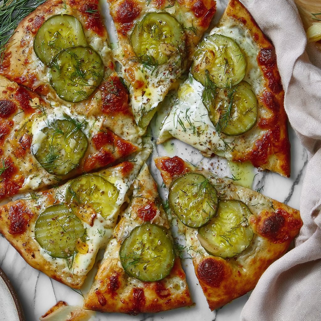 Dill Pickle and Garlic Pizza Recipe