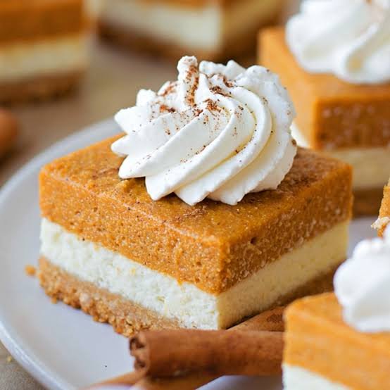 Pumpkin Cheesecake Bars with Graham Cracker Crust
