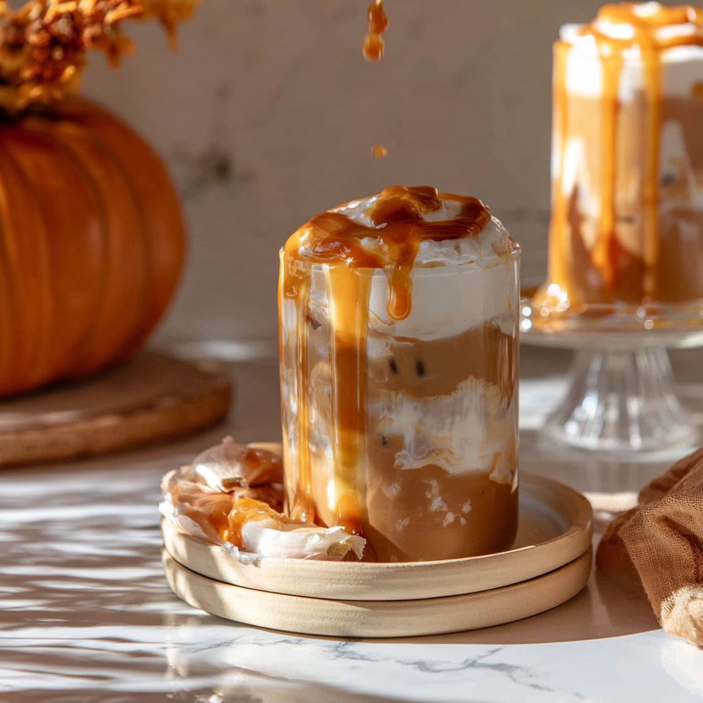 Iced Chai Tea Latte with Salted Caramel Foam
