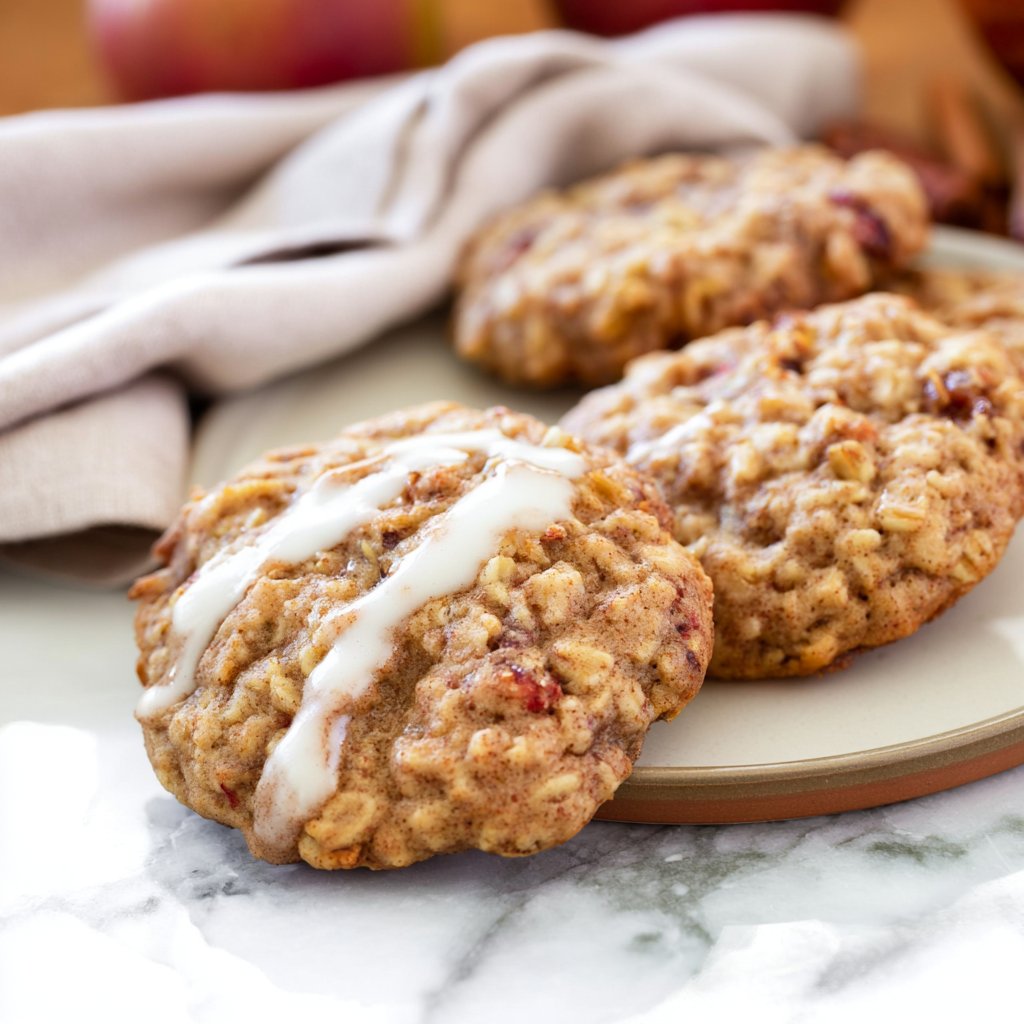Chewy Apple Cinnamon Oatmeal Cookies