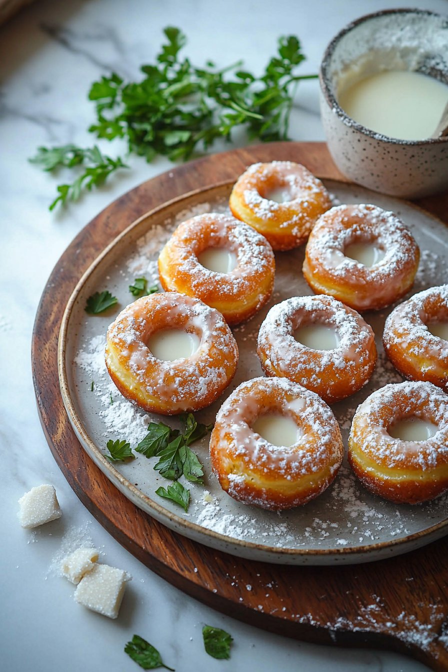 Glasierte Donut Löcher mit 4 Zutaten