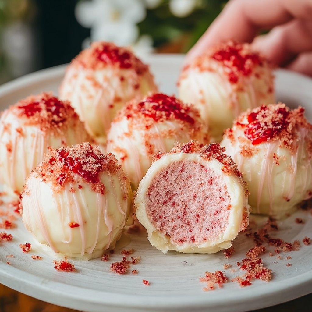 Homemade Strawberry Cheesecake Truffles