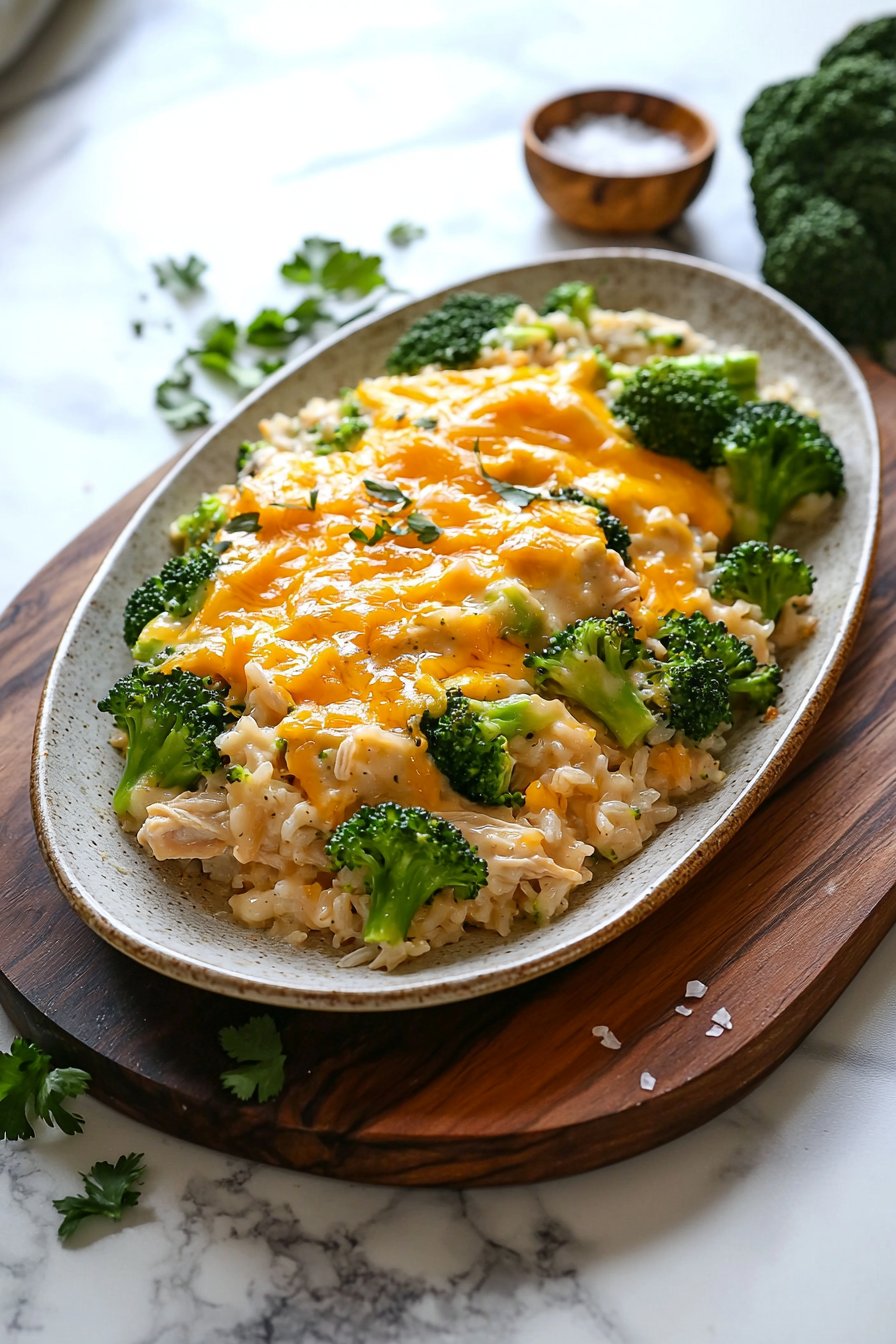 Cheesy Broccoli Chicken and Rice Casserole