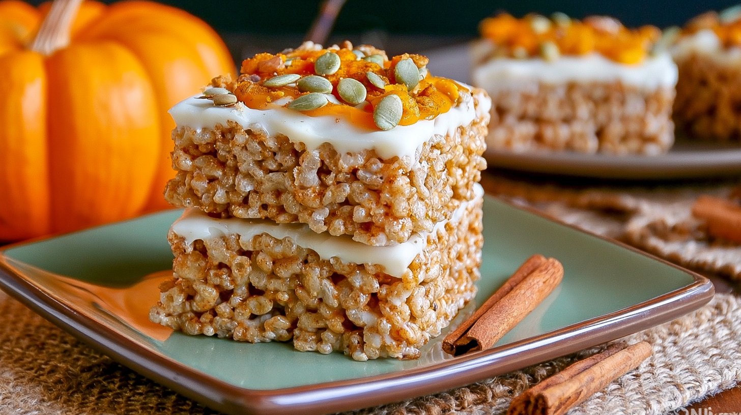 Fall Pumpkin Spice Rice Krispie Treats