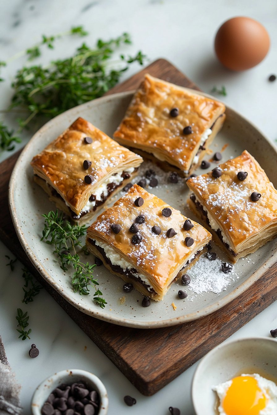 Ricotta Chocolate Chip Pastry Squares