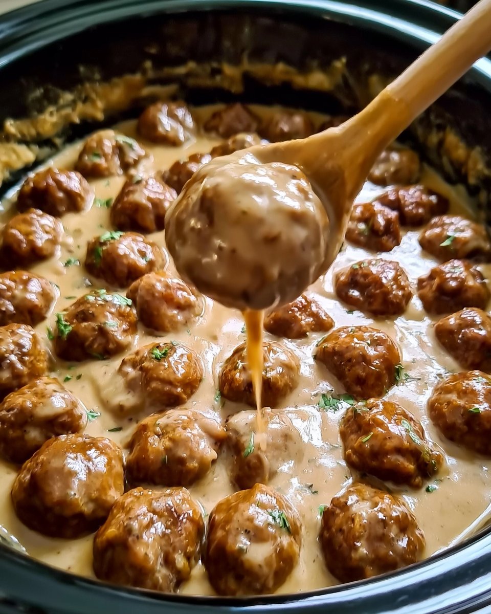 Swedish Meatballs with Gravy in a Slow Cooker