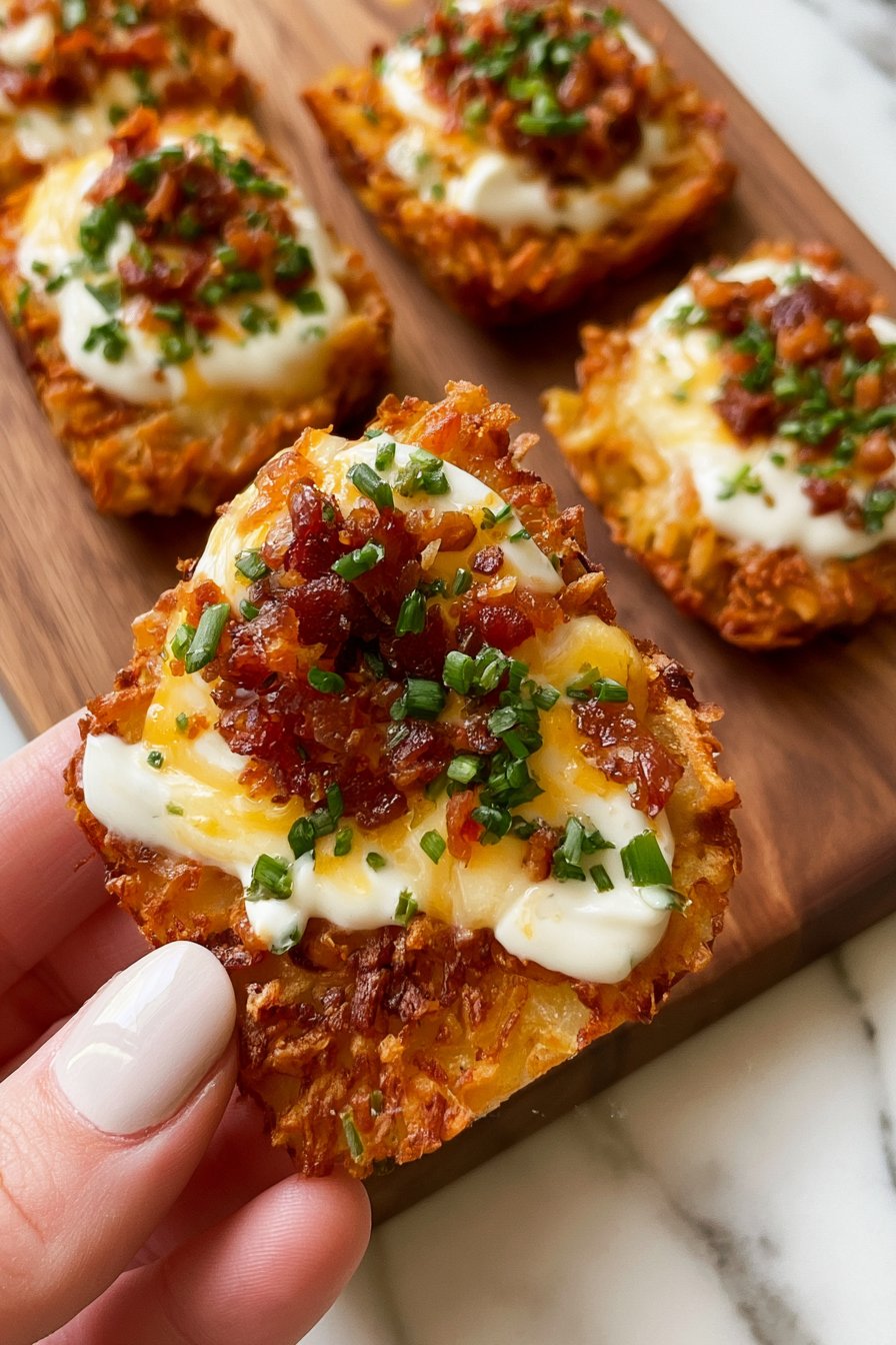 Loaded hashbrowns patty | Loaded hashbrown patties, How to make stuffed hash browns, Hash brown bites