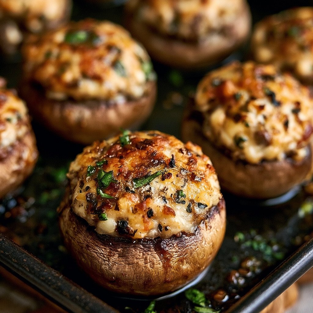 Gefüllte Champignons