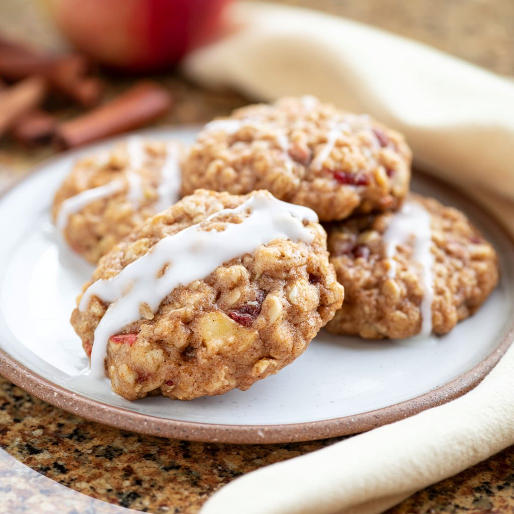 Chewy Apple Cinnamon Oatmeal Cookies