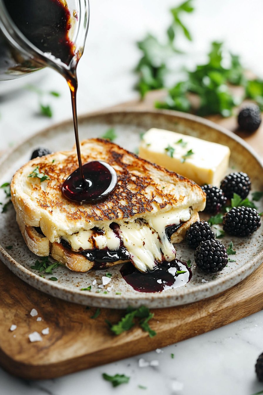 Blackberry Balsamic Brie Grilled Cheese