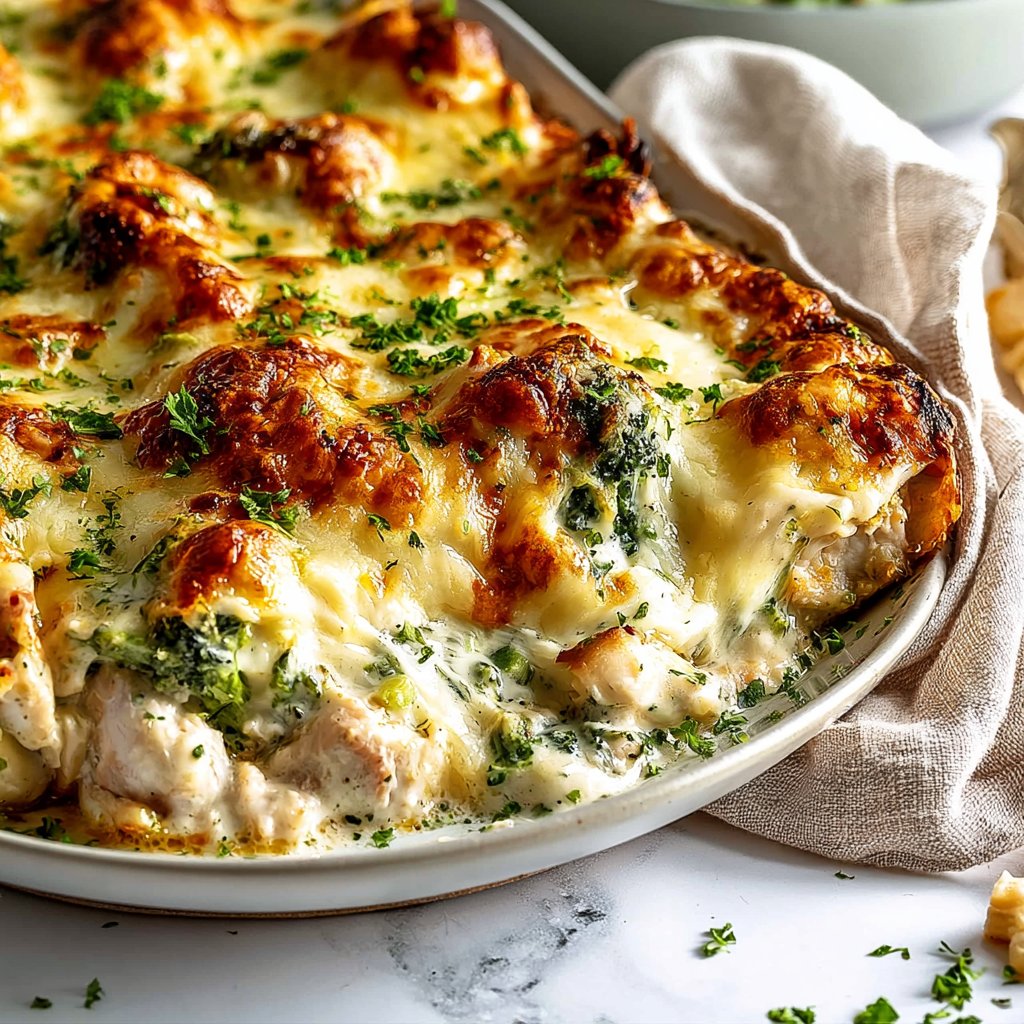 Keto Chicken Alfredo Bake