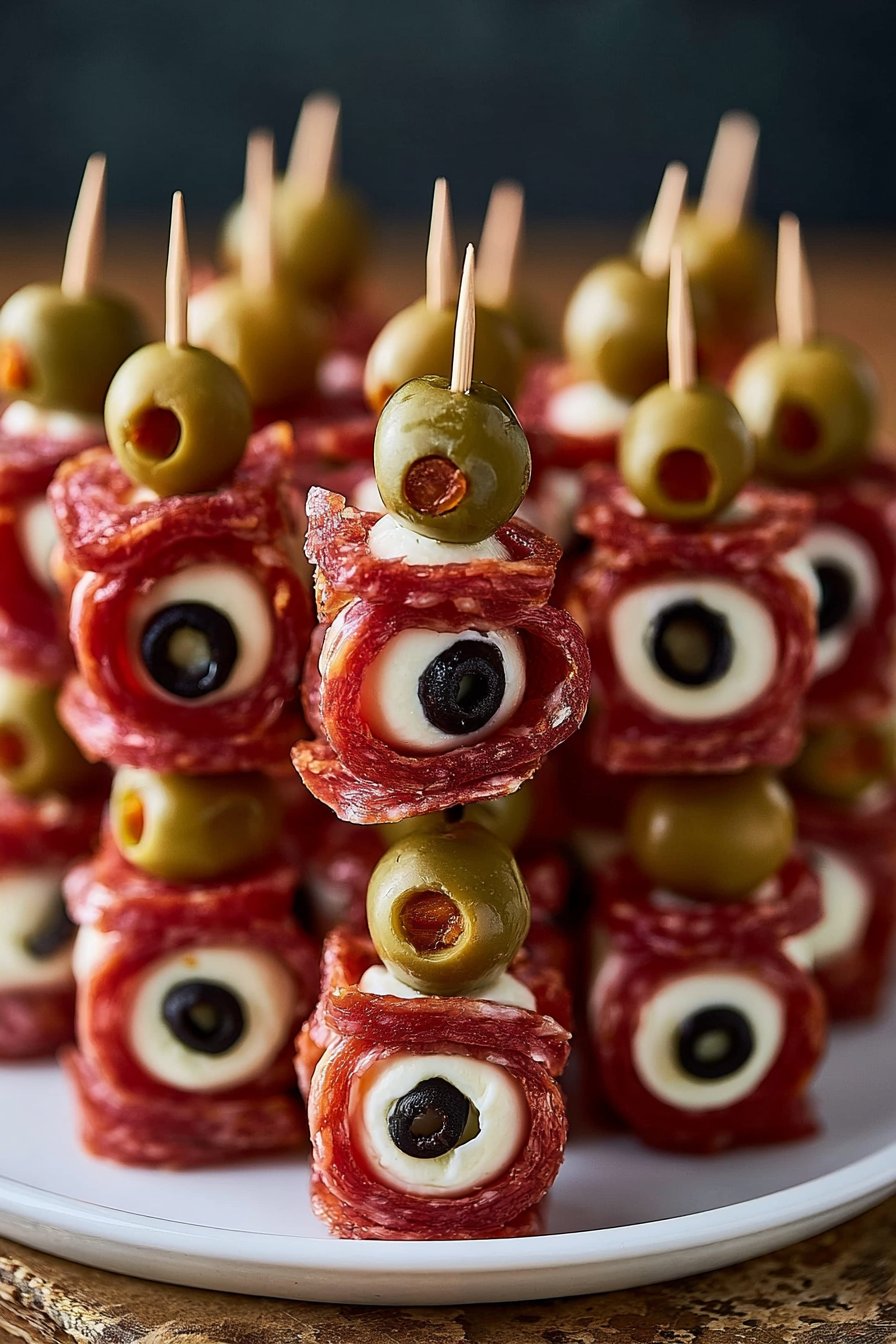 Horror movie themed party | The scream party food ideas, Horror movie themed baby shower, Eyeball skewers