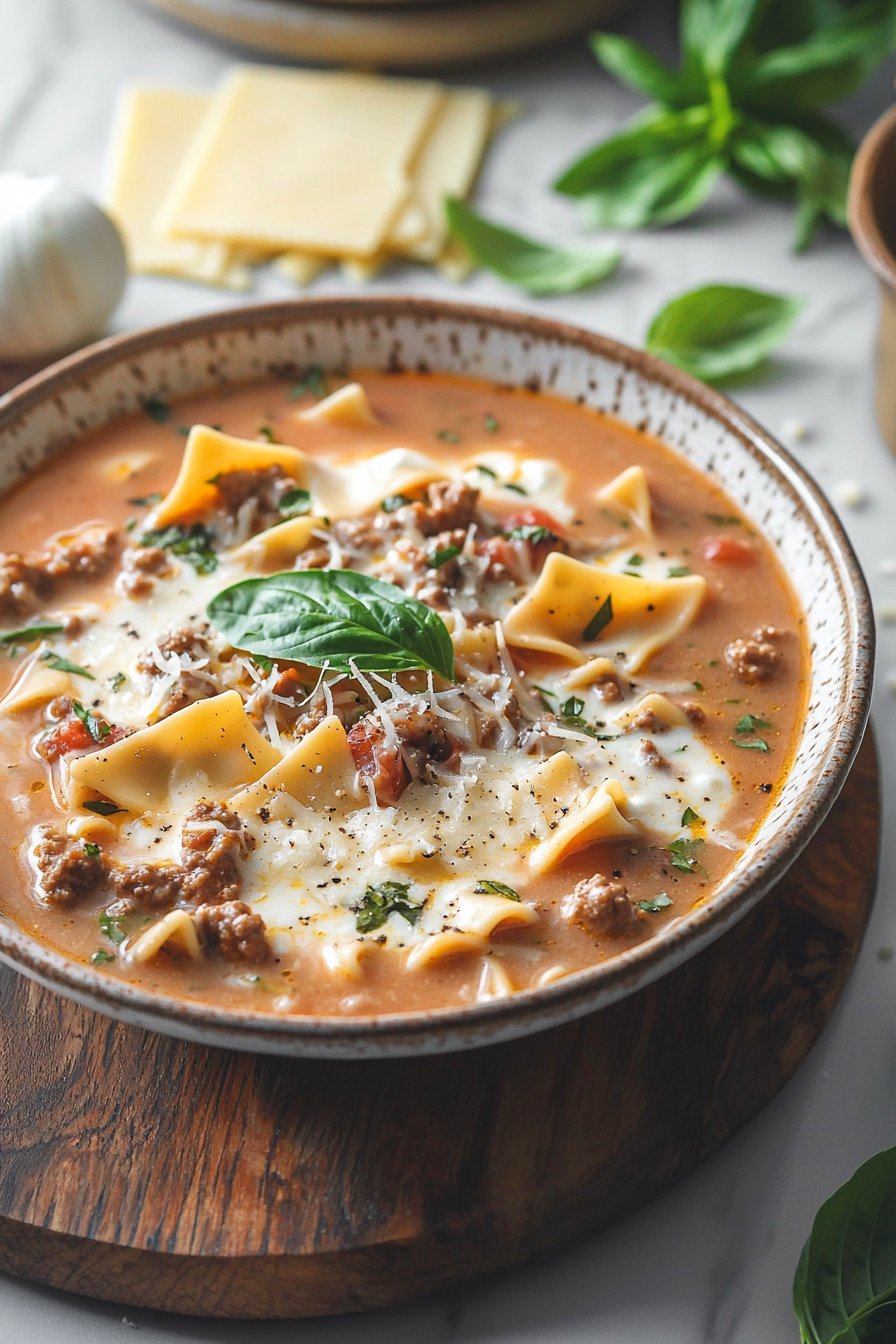 Easy Creamy Lasagna Soup