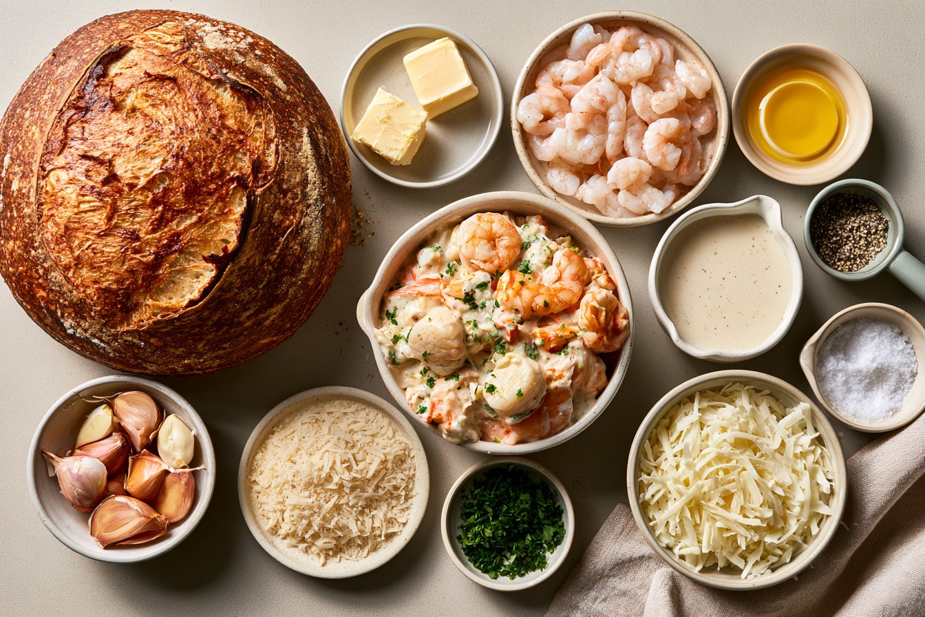 Seafood Stuffed Bread Bowl