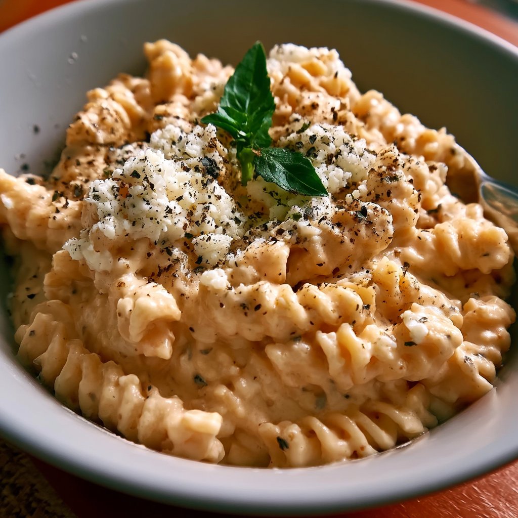 Cremige Protein Nudeln mit Hüttenkäse