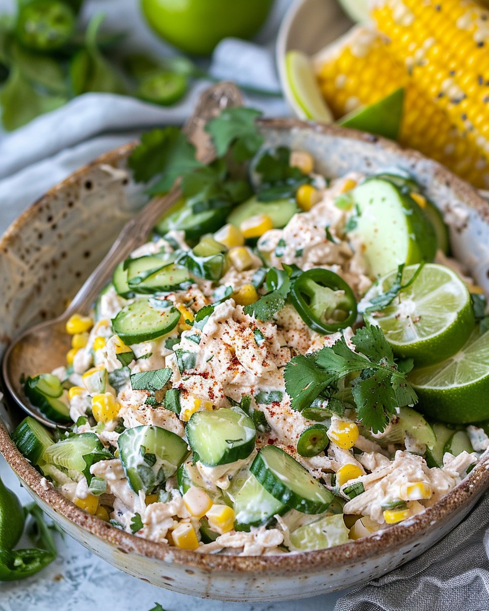 Street Corn Creamy Cucumber Chicken Salad 2 Street Corn Creamy Cucumber Chicken Salad