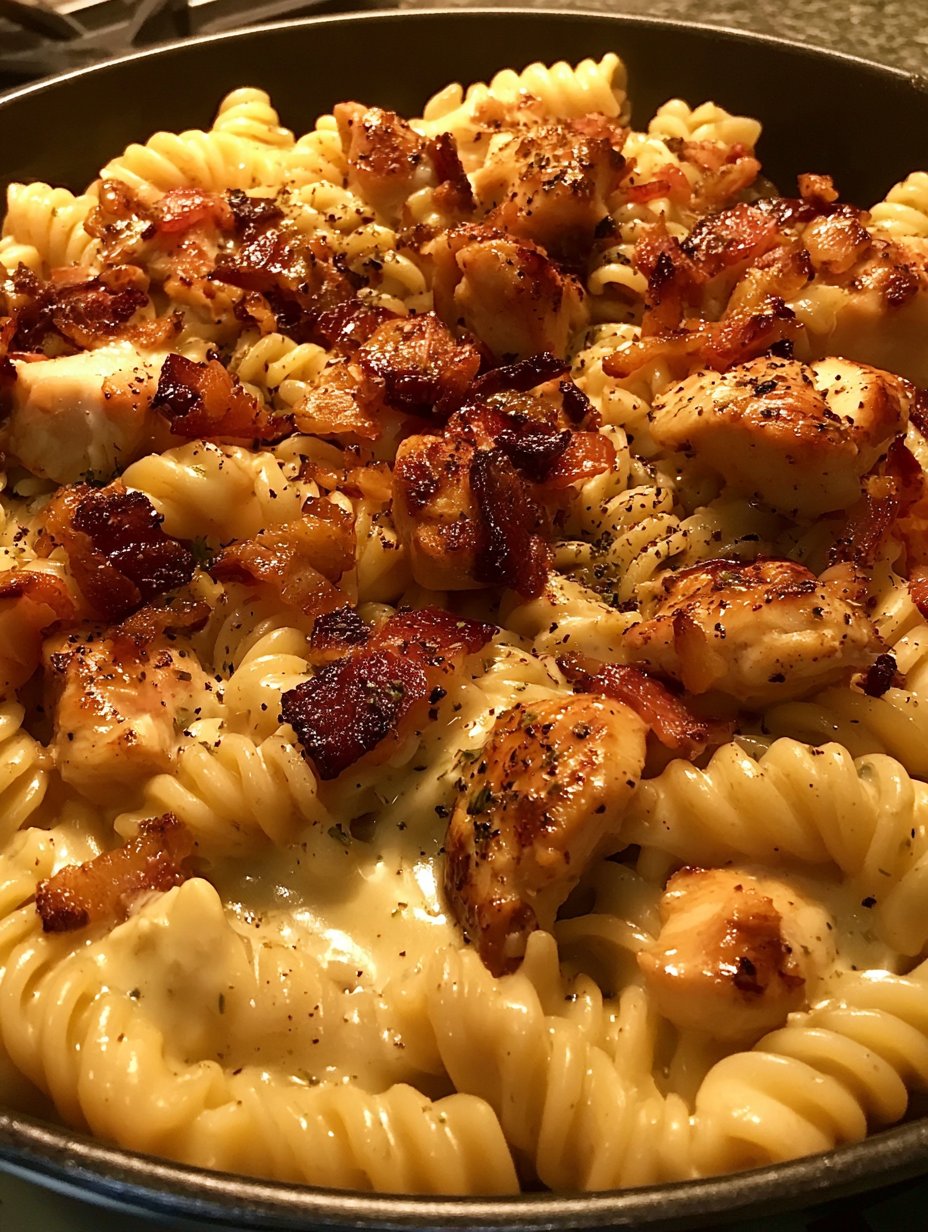 Pasta de Pollo con Tocino y Aderezo Ranchero