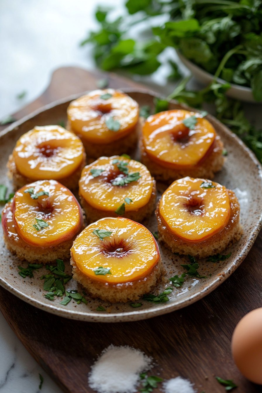 Mini Peach Upside-Down Cakes