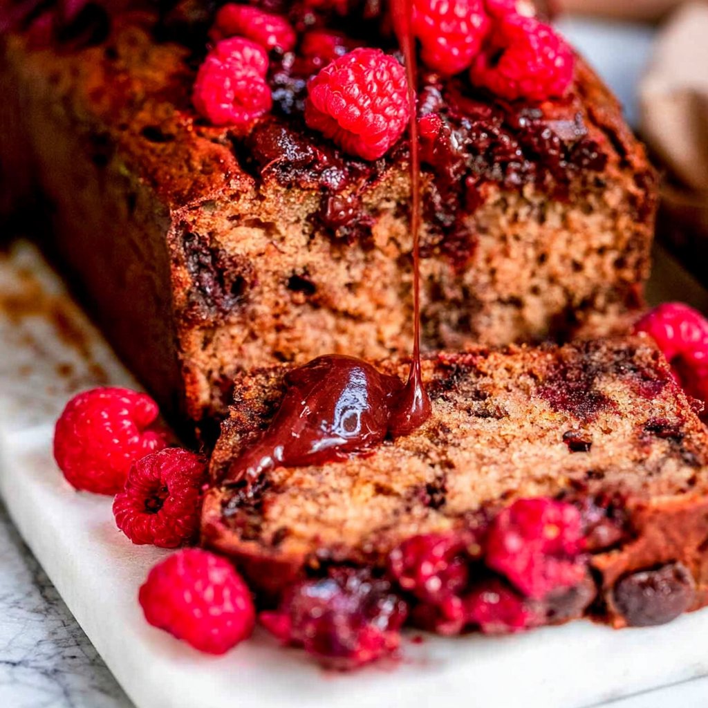 Raspberry Dark Chocolate Banana Bread