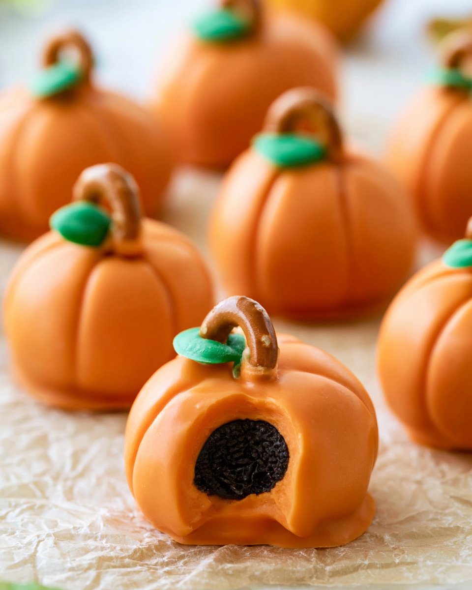 No-Bake Pumpkin Shaped Oreo Balls