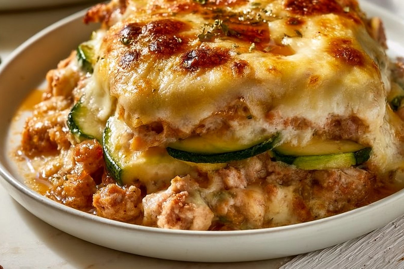 Easy Low Carb Ground Turkey Zucchini Casserole