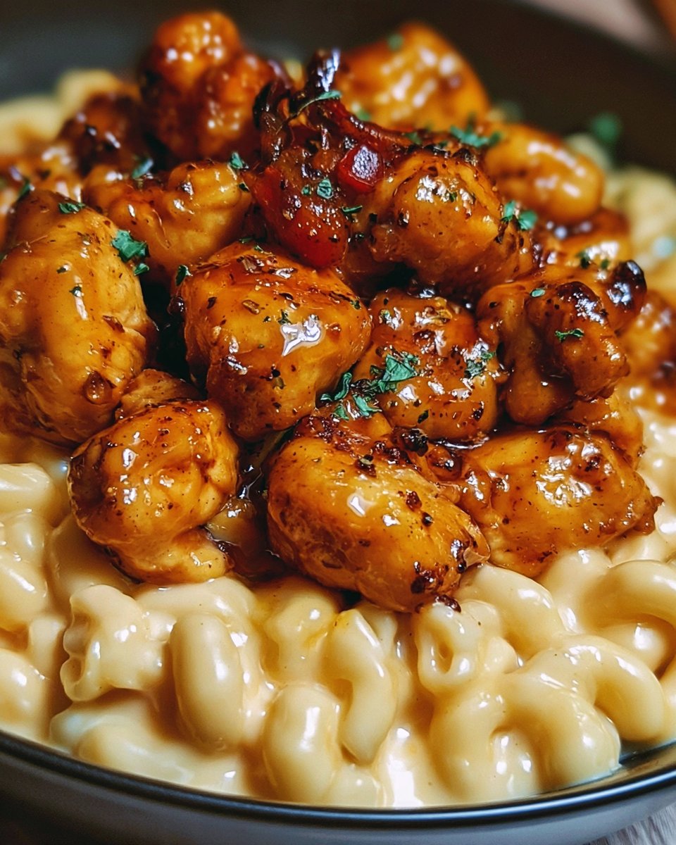 Honey Pepper Chicken with Creamy Macaroni Cheese