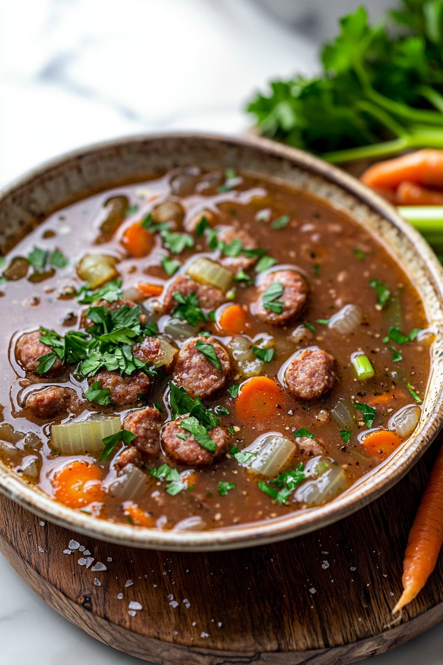 Rinderwurst Suppe