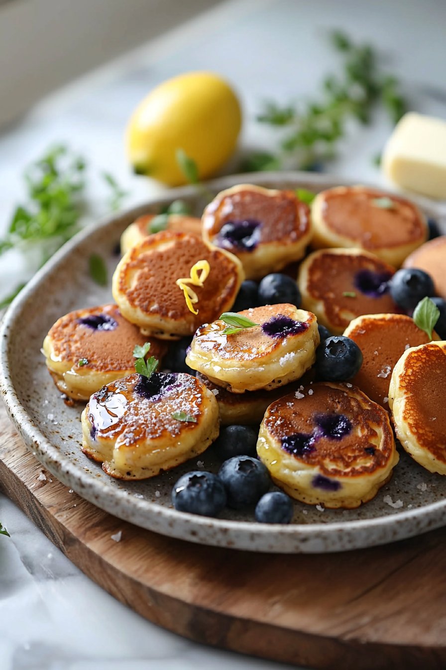 Greek Yogurt Lemon Blueberry Pancake Bites
