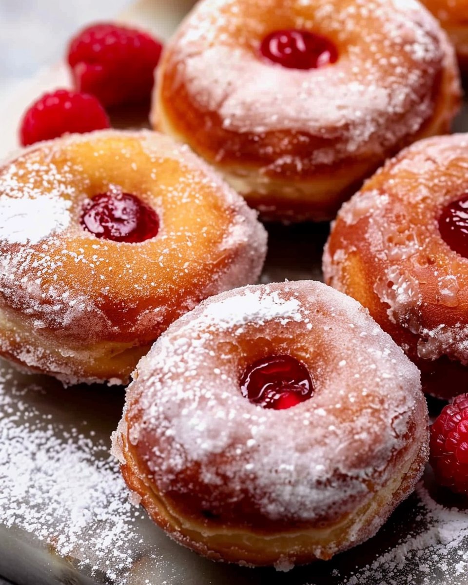 Raspberry Jelly-Filled Donuts