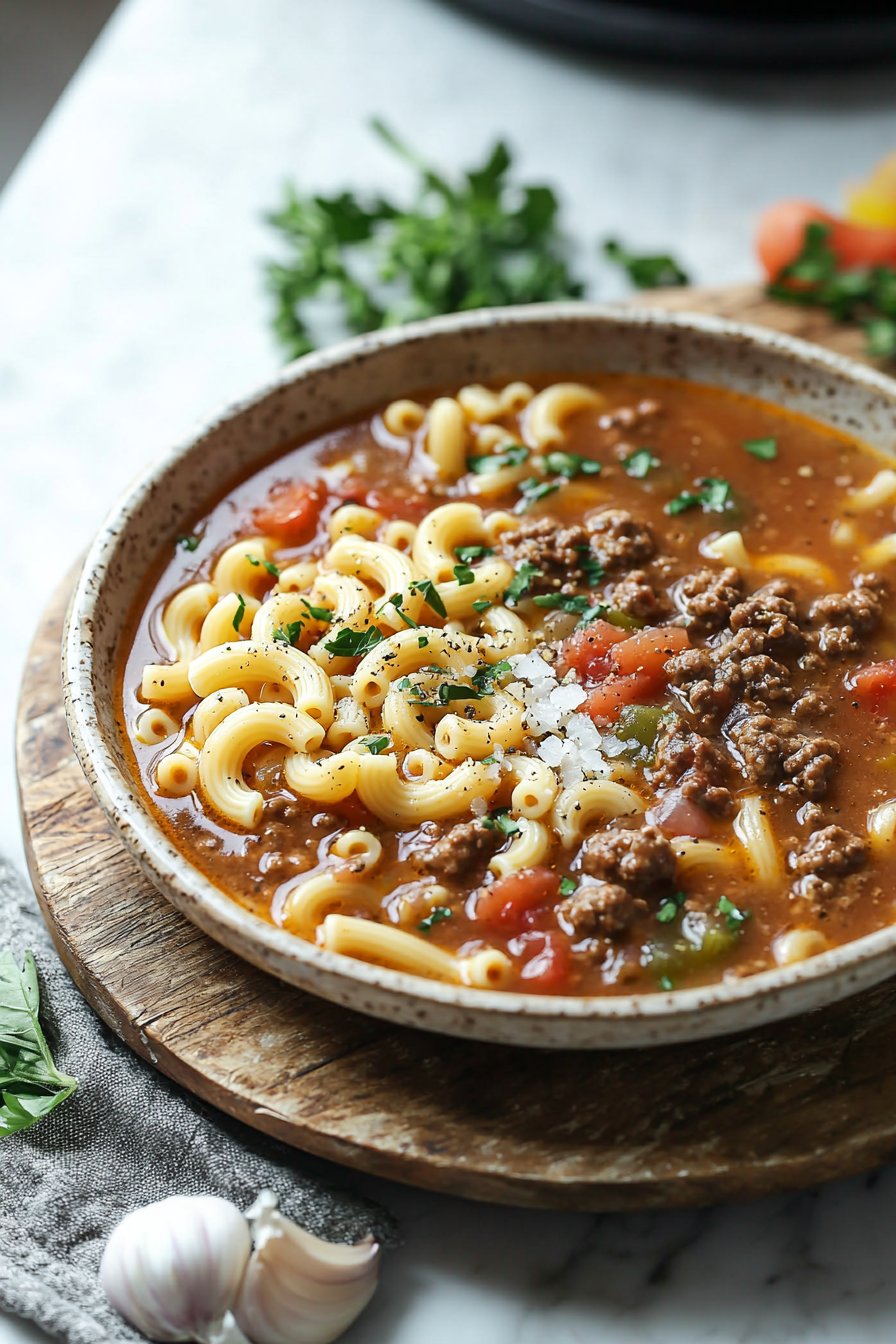 Beef and Macaroni Soup