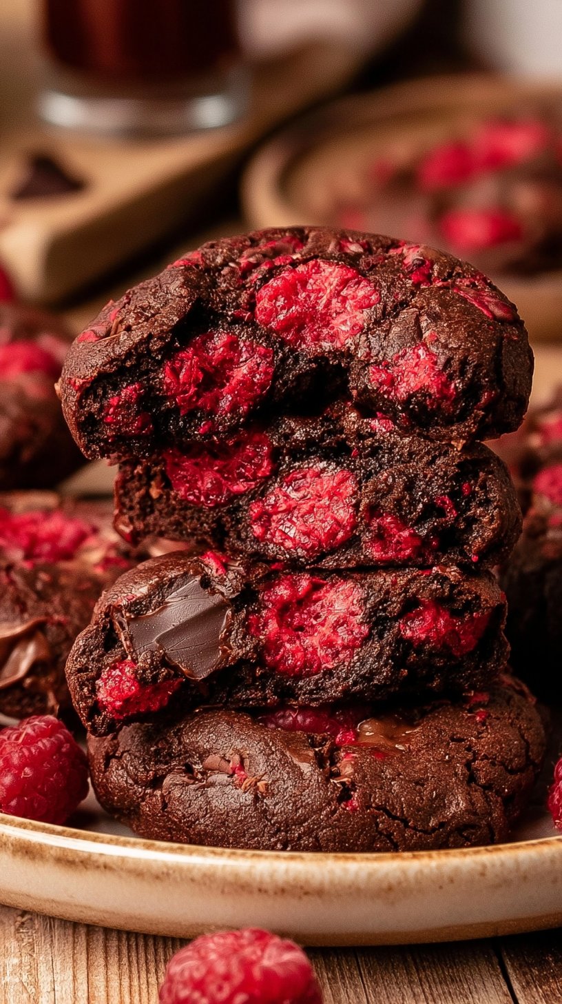 Chocolate Raspberry Truffle Cookies