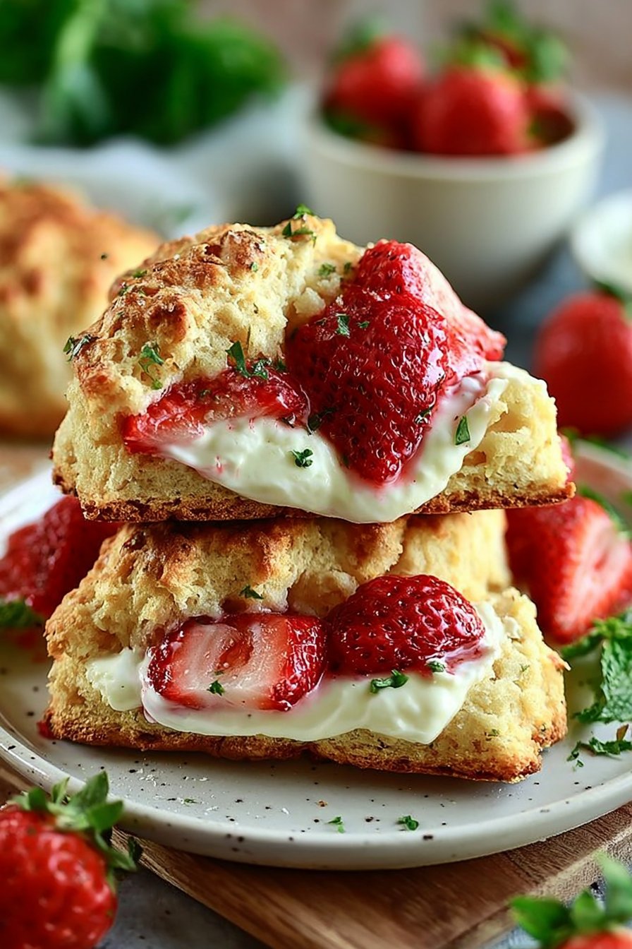 Delicious Easy Fresh Strawberries and Cream Scones Recipe 2 Fresh Strawberries and Cream Scones