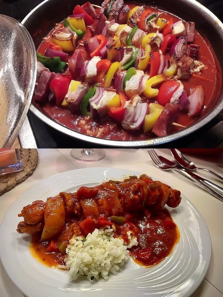 Shashlik mit hausgemachter Shashlik-Sauce