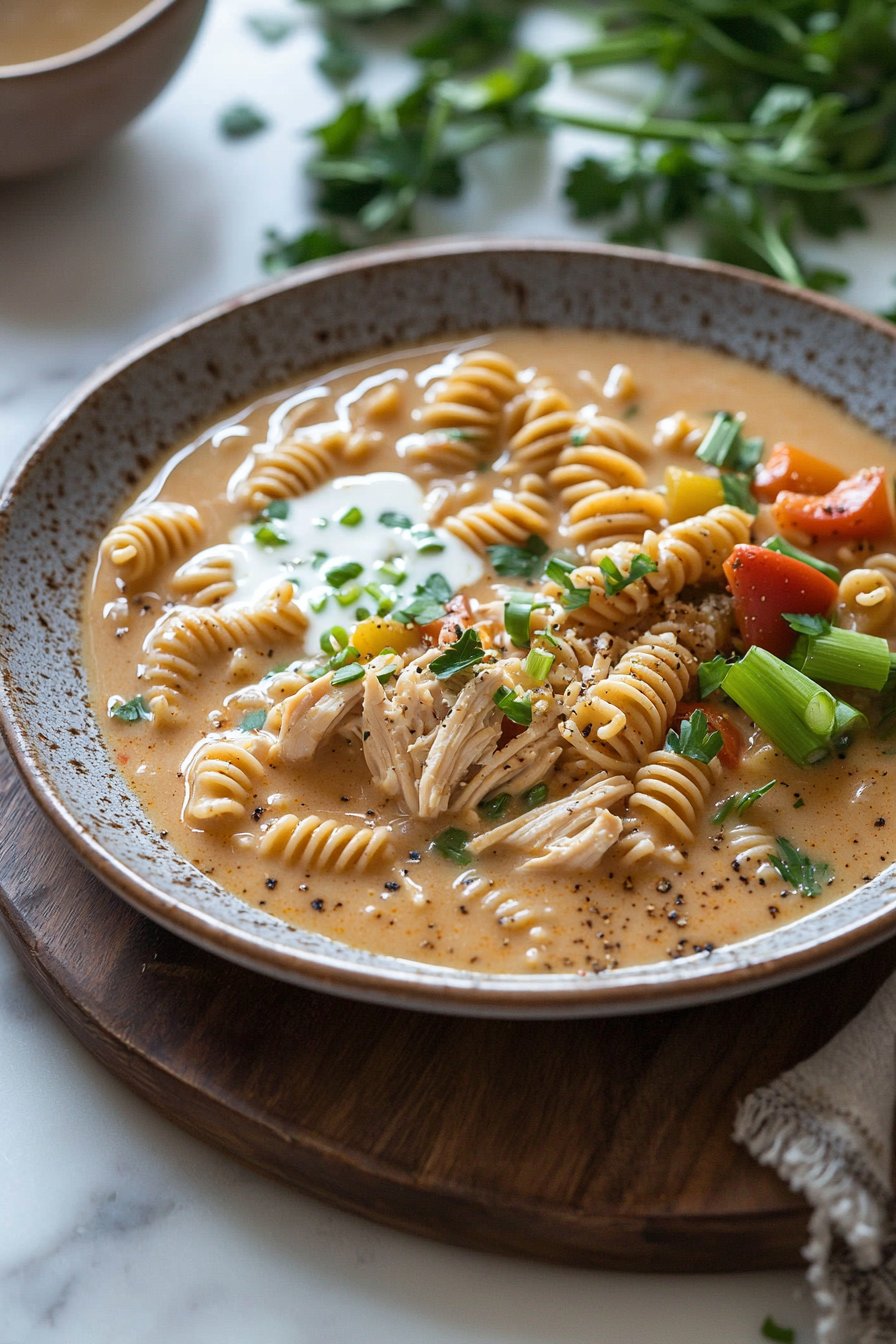 Creamy Cajun Chicken Pasta Soup